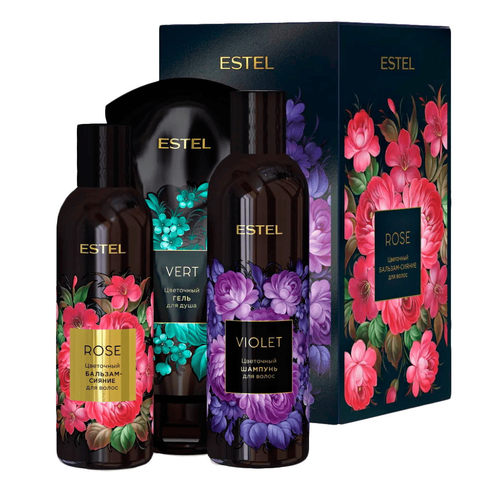 Подарочный набор для волос и тела «Цветочная трилогия компаньонов» ESTEL VIOLET ROSE VERT